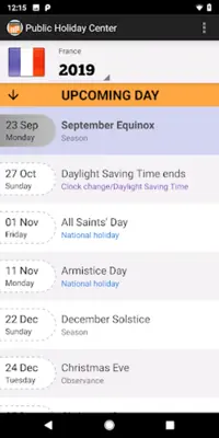 Public Holiday Center android App screenshot 0